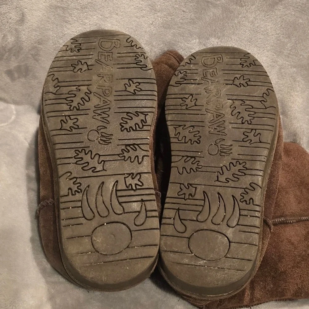 Bearpaw Womens‎ Suede Sheepskin Lining Boots Chocolate Brown Mid-Calf 9